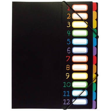 VIQUEL Pultmappe A4 118967 A4 1-12 schwarz/bunt
