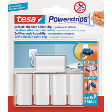TESA Powerstrips Cable clip 580350001 p.diametro di cavo 8mm 5 pezzi