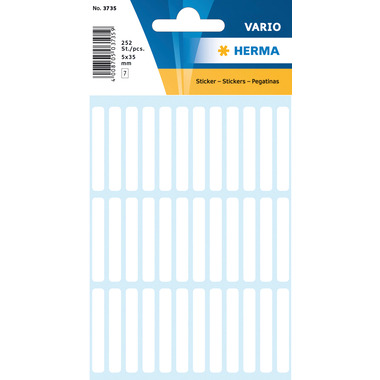 HERMA Etiquettes 5×35mm 3735 blanc 252 pcs.