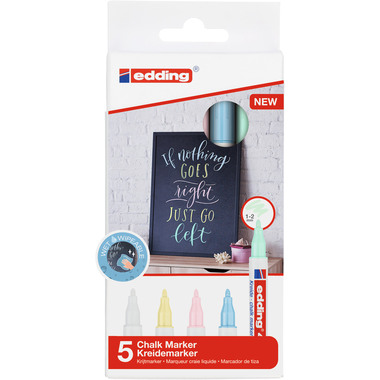 EDDING Chalk Marker 4085 1-2mm 4085-E5-pastel Pastell 5 Stück