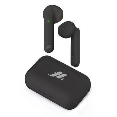 Écouteurs True Wireless Stereo avec design semi intra-auriculaire et touches multifonction pour musique et appels, noir