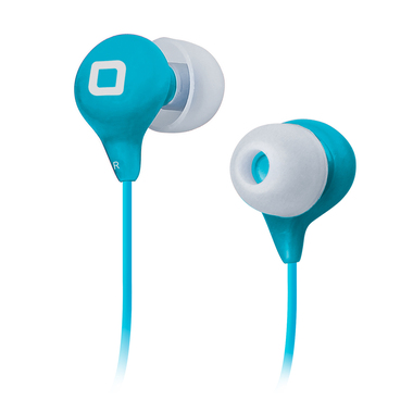 Auricolare in-ear con microfono, tasto risposta/fine chiamata, colore blu