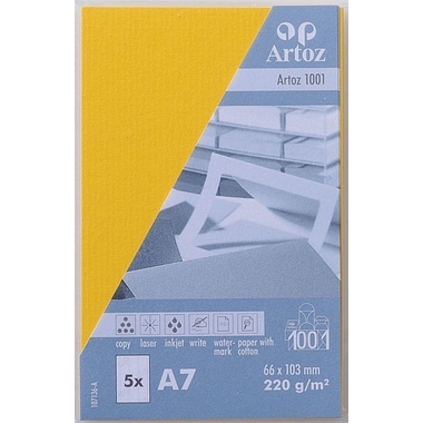 ARTOZ Visitenkarten 1001 A7 107136142 220g, sonnengelb 5 Blatt
