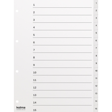 KOLMA Register KolmaFlex A4 18.115.16 weiss 1-15