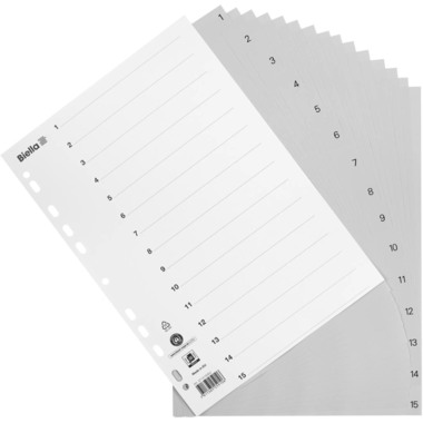 BIELLA Répertoires PP A4 47141500U gris 1-15