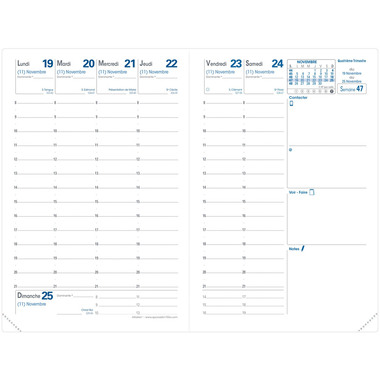 QUO-VADIS Agenda Club Affaires 2025 0041301Q 1S/2P framboise FR 10x15cm