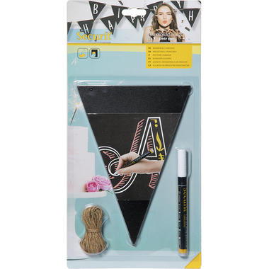 SECURIT Kreidetafel-Flaggen 4m FB-FLAG schwarz 20.8x14.5x0.1cm