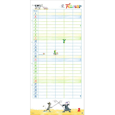 HEYE Familienplaner H. Heine 2025 1586+25 DE 21x45cm