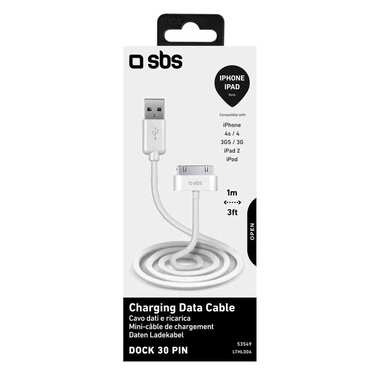 USB data cable type A Male to iPhone docking connector Male, Length of 1 m