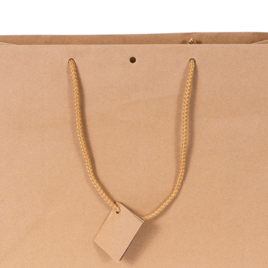 Geschenktragetasche mit Etikette in Braun 380x310x320mm