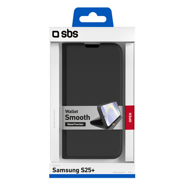 Black book-style cover for Samsung Galaxy S25+ | SBS