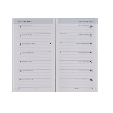 BREPOLS Agenda Breplan 2027 0.774.9900 1S/1P Rempl. blanc 9x16cm