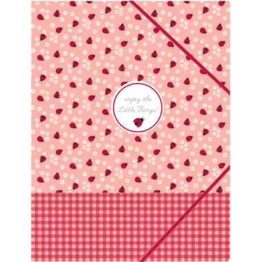 ANCOR Gummibandmappe A4 105124 LADY BUG rosa/rot