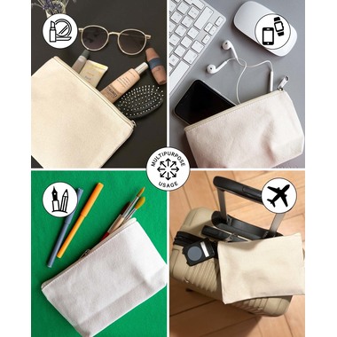 I AM CREATIVE Borsa da toilette 25x20cm MAA1212.16 natura, cotone
