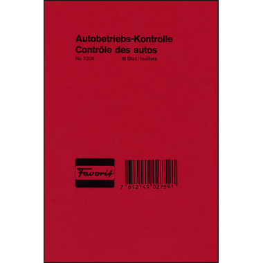 FAVORIT Controllo percorso D/F 5206 12,0×18,0cm 16 fogli