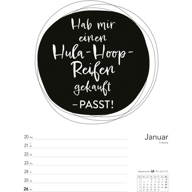 HARENBERG Agenda hebdomadaire 2025 3310134+25 Sprüche-Kalender DE 25x35.5cm