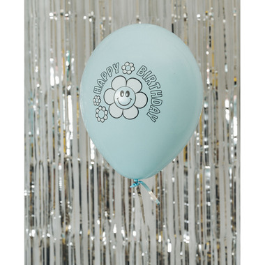 I AM CREATIVE Ballons Happy Birthday 27cm 1000-1070 pastell 6 Stück