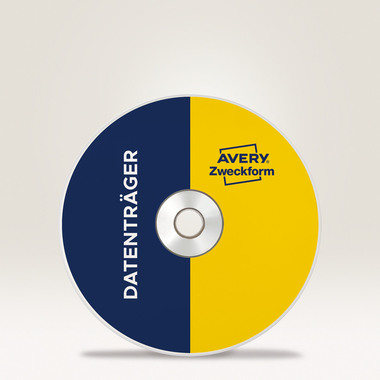 AVERY ZWECKFORM Etiquettes CD 117mm L6015-25 Universel, blanc 25flls./2pcs.