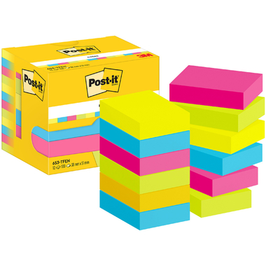 POST-IT Notes Energetic 51x38mm 653-TFEN 4-couleurs 12x100 feuilles