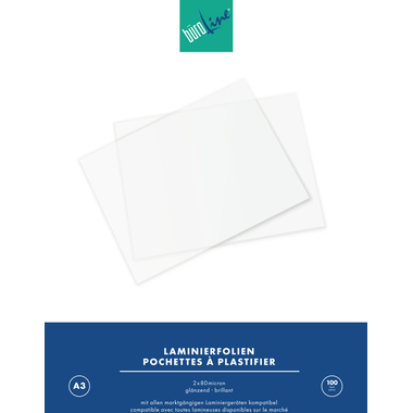 BÜROLINE Pelicole per laminazione A3 47170000 lucido, 80my 100 pezzi