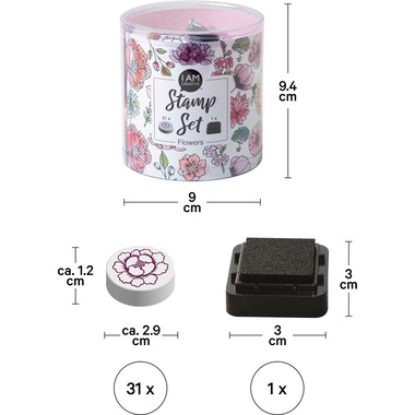I AM CREATIVE Stempelset 4093.04 Flowers 31 Stück