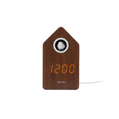 KARLSSON Digital Alarm Clock Cuckoo Dark wood veneer