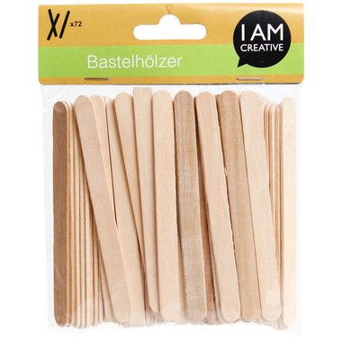 I AM CREATIVE Bastelhölzer 1302 natur, 110x11mm, 72 Stück