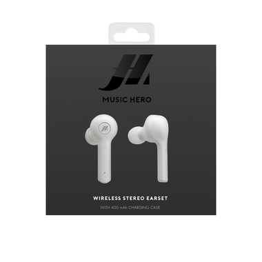 Auricolari True Wireless Stereo con microfono integrato e tasto multifunzione per gestire musica e chiamate, colore bianco