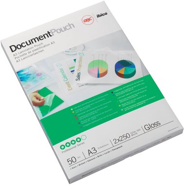GBC Pochettes à plastifier A4 3745103 brillant, 37,5my 200 pcs.