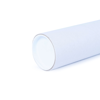 Shipping tube made of solid cardboard in white with length 1475mm & Ø100mm