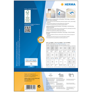 HERMA EtichetteSPECIAL 199.6x143.5mm 10314 bianco,non-perm. 200 pz./100f