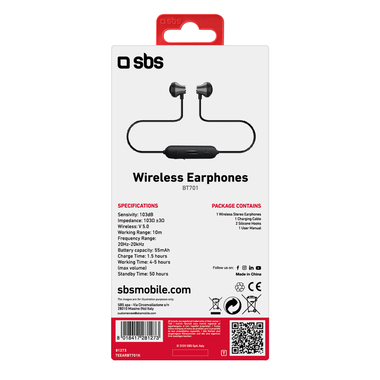 Wireless semi-in-ear metal earphones | SBS