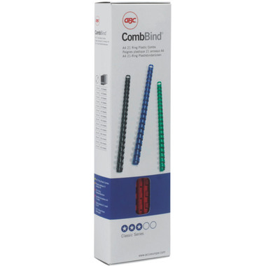 GBC Baguettes de reliure 8mm A4 4028234 bleu, 21 anneaux 100 pcs.