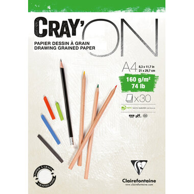CLAIREFONTAINE Cray'On A4 975027C Weiss 30 Blatt