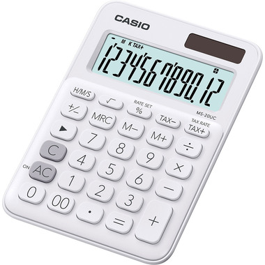 CASIO Mini Taschenrechner MS20UCWE 12-stellig weiss