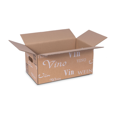 Folding box "Trans-Scripto" with automatic bottom for 12x 0.75l bottles with bottle height 330mm & Ø78mm
