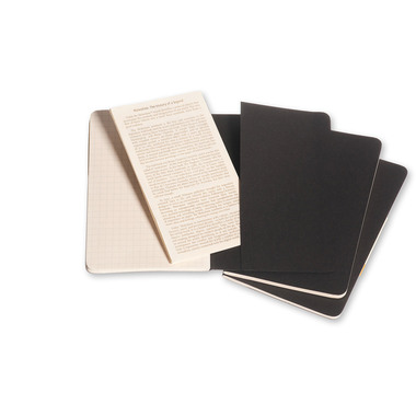 MOLESKINE Quaderno Cahier A6 704901 quadrettato, nero 3 pezzi