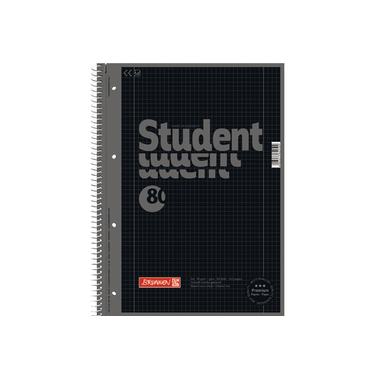BRUNNEN Collegeblock A4 1067928190 5mm kariert, 90g, onyx 80Bl.