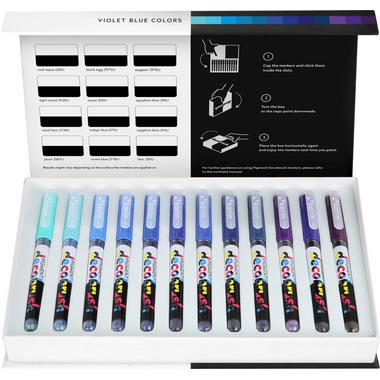 KARIN Pigment Deco Brush 29C5 Violet-Blue Set 12 Farben