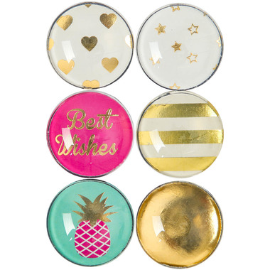 I AM CREATIVE Calamita cuore Let`s Organize MAA4035.51 Vetro, 3x1cm 6 pezzi