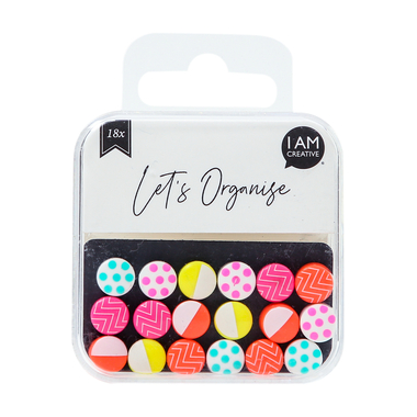 I AM CREATIVE Calamita Mini Let`s Organize MAA4035.58 neon 18 pezzi