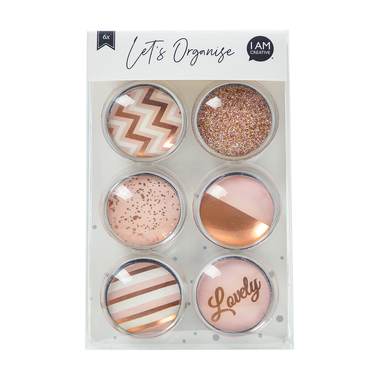 I AM CREATIVE Calamita Love Let`s Organize MAA4035.60 Vetro, 3x1 cm 6 pezzi