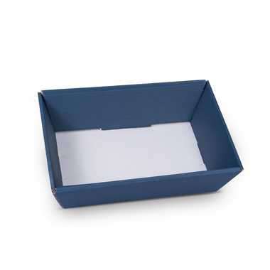 Panier cadeau rectangulaire en bleu foncé 330x190x110 mm