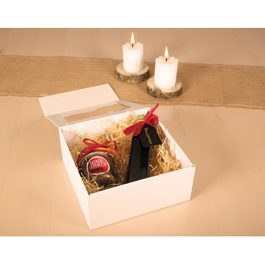 ELCO Box Regalo con grande finestra 82115.10 bianco, 22x22x10cm 5 pezzi