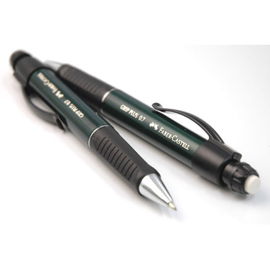 FABER-CASTELL Porte-mine GRIP PLUS 0.7mm 130700 vert métallisé, gomme