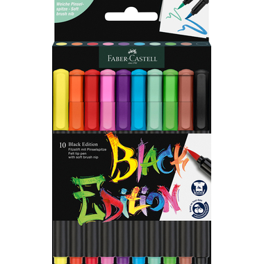 FABER-CASTELL Fasermaler Black Edition 116451 10er Etui