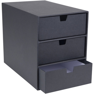 BIGSO BOX OF SWEDEN Set Tiroires Ingrid 15751600 gris foncé 3 tiroirs