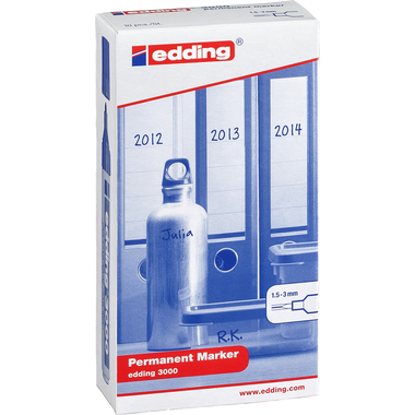 EDDING Permanent Marker 3000 1.5-3mm 3000-2 rot, 10 pezzi