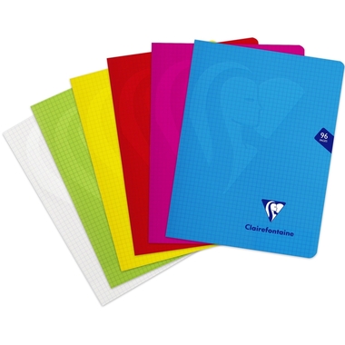 CLAIREFONTAINE Cahier 170x220mm 303742C 5mm quadr.ass.48f.