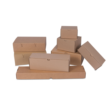 Klappdeckelbox aus Karton mit Automatikboden in braun 174x152x104mm